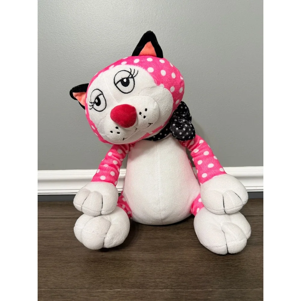 Toy Factory Polka Dottie Pink‎ Cat Plush